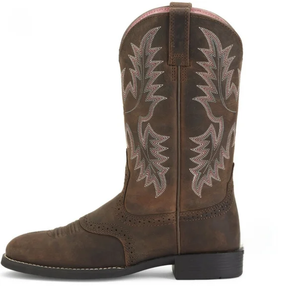 Ariat "Heritage Stockman" Brown Leather Cowboy Western Boots | Women's Size 6.5B - Picture 1 of 11